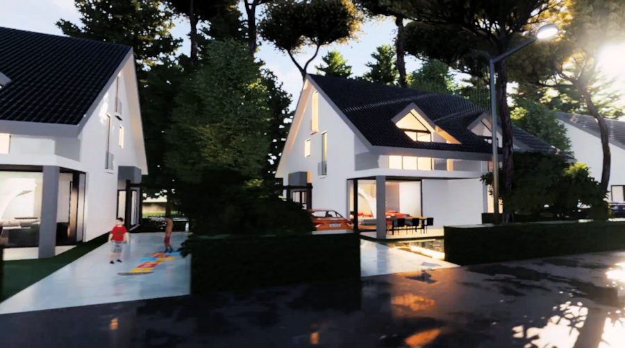 Wohnhäuser Einfamilienhäuser im Wohnungsbauprojekt in Sachsen-Anhalt